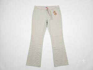 Deadstock Vintage Y2K Roxy 9 Khaki Boot Cut Pant Cotton Skater Grunge Emo